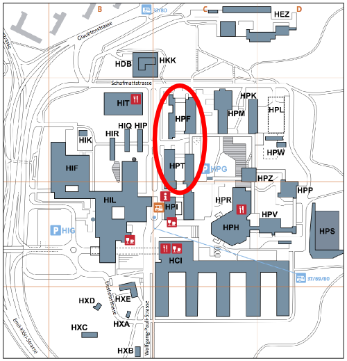 Campus map HPF/HPT